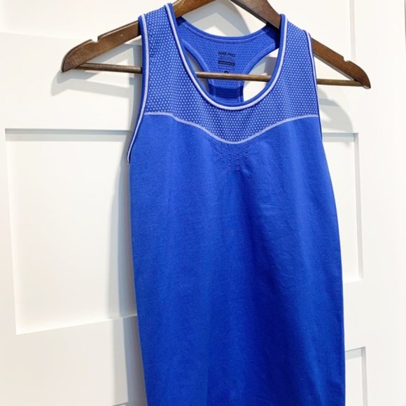 Nike Pro Blue Racer Back Vented Compression Tank - Picture 2 of 9